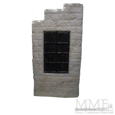 Castle Wall with Black Window