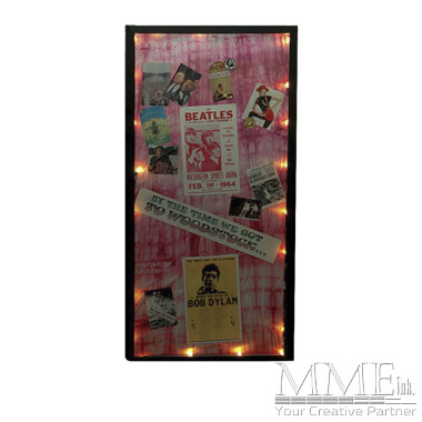 60's Memorabilia in Lit Frame