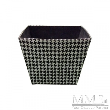 Black and White Checkered Fabric Basket
