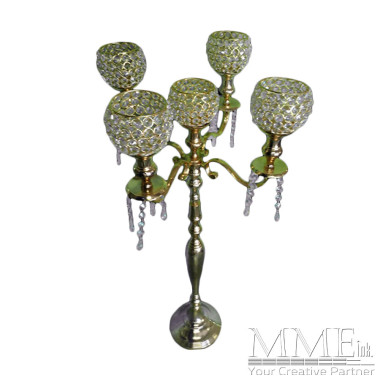 Tall Gold Crystal Candelabra