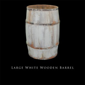 Large White Wooden Barrel