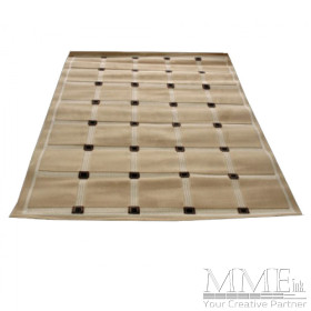 Tan Carpet with Brown Squares Runner