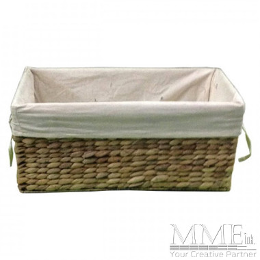 Rectangle Weaved Basket with Cloth Insert
