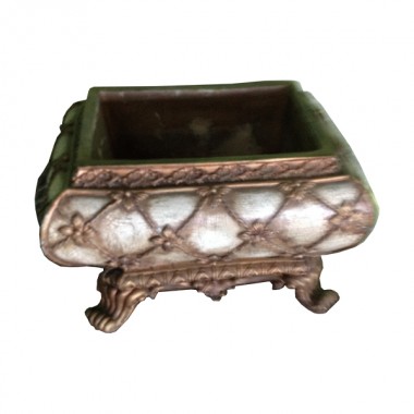 White & Gold Oriental Planter