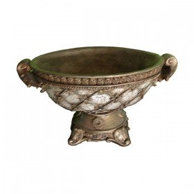 White & Gold Oriental Oval Vase